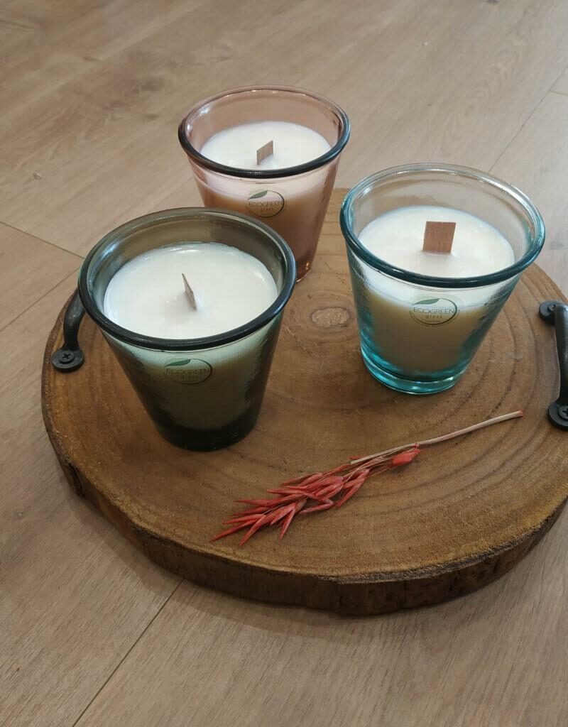 Bougie Végétale Artisanale -Verre Recyclé Levin - 250ml