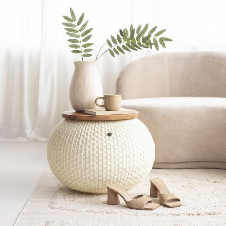 Table avec Rangement "Halo" - Plastique Recyclé