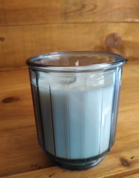 Bougie Végétale Artisanale -Verre Recyclé Strepe - 400ml - Imagen 3