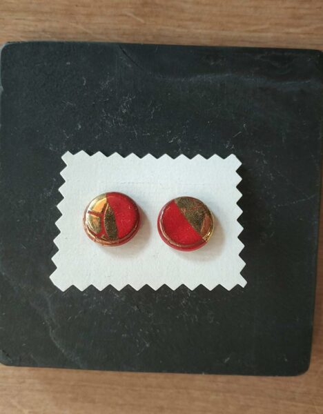 Handcrafted ceramic earings : small circle model