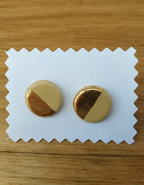 Handcrafted ceramic earings : small circle model - Image 3