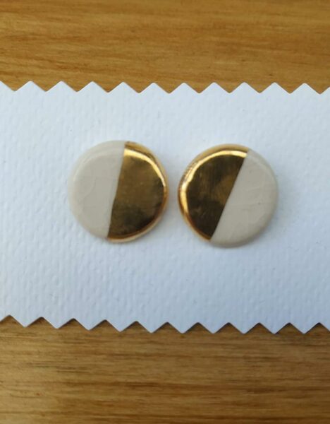 Handcrafted ceramic earings : small circle model - Image 4