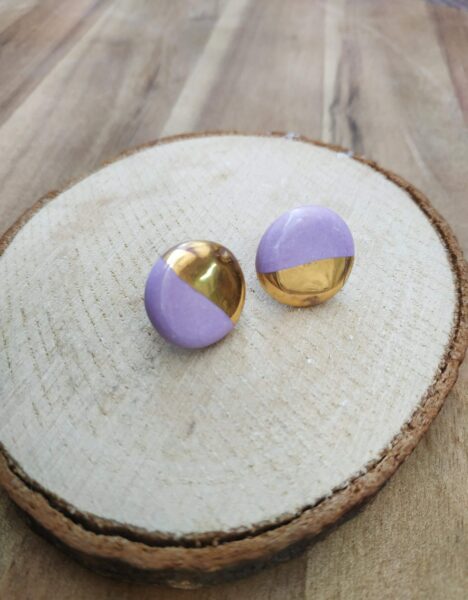 Handcrafted ceramic earings : small circle model - Image 6