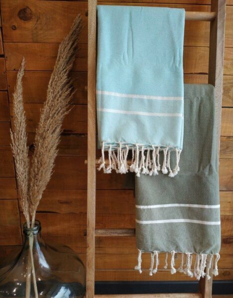 Fouta Chevron - Algodón Reciclado - 100*200cm - Imagen 5