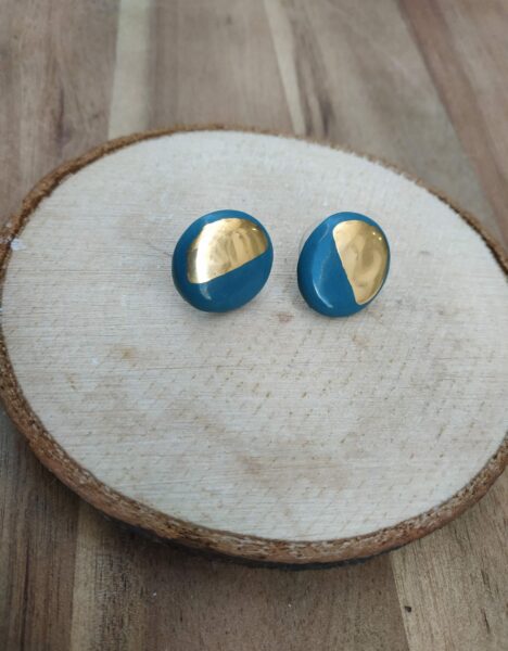 Handcrafted ceramic earings : small circle model - Image 5