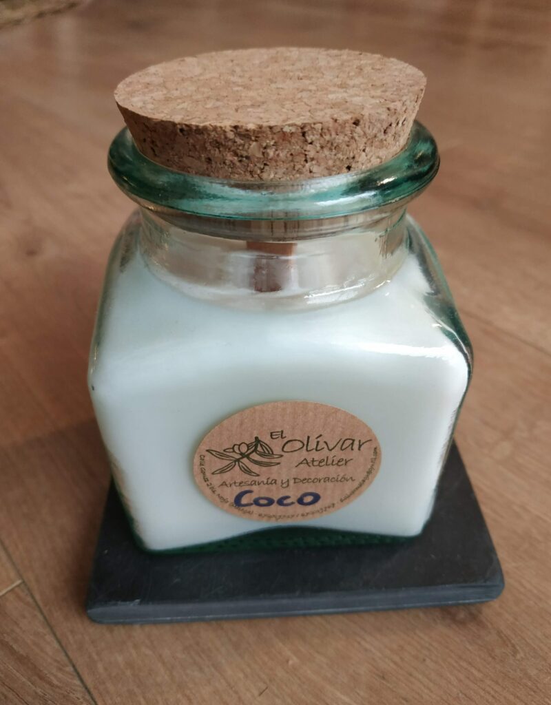 Bougie Végétale Artisanale - Pot Carré - Verre Recyclé - 250ml