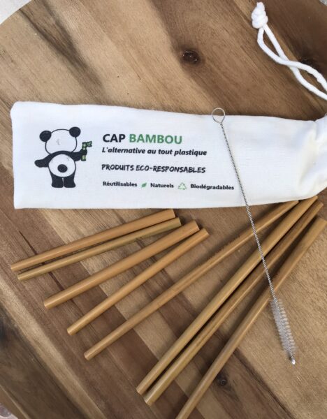 Kit de 8 Pailles en Bambou - Mix