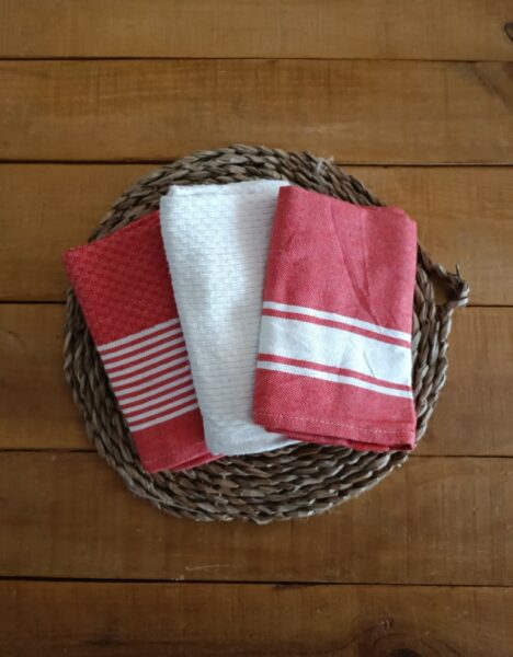 Set of 3 Kitchen Towels Fouta Type - Recycled Cotton - Imagen 11