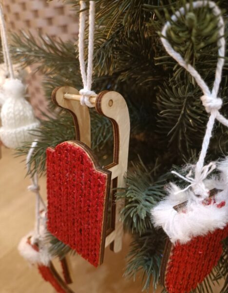 Décorations de Noël à Suspendre - Ski bois+coton - Imagen 4