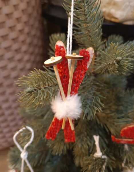 Décorations de Noël à Suspendre - Ski bois+coton - Imagen 7