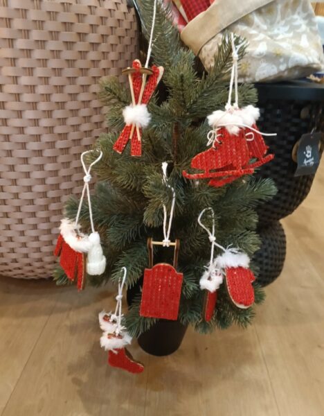 Décorations de Noël à Suspendre - Ski bois+coton