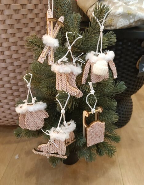 Décorations de Noël à Suspendre - Ski bois+coton - Imagen 8