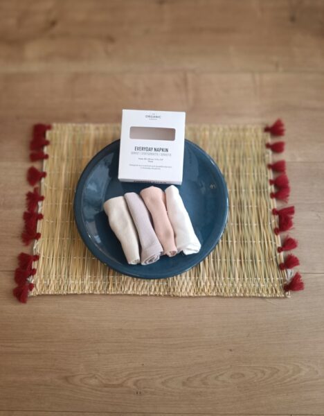 Jeu de 4 Serviettes de Table - 100% Coton Bio - 20*20cm - Imagen 8