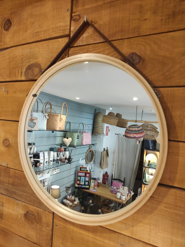 Miroir Rond - Bambou Naturel