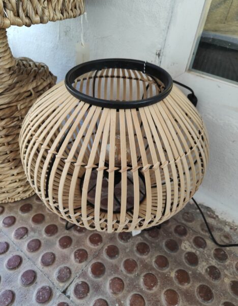 Lampe de Table "Boule" - Métal + Bambou Naturel – Image 2